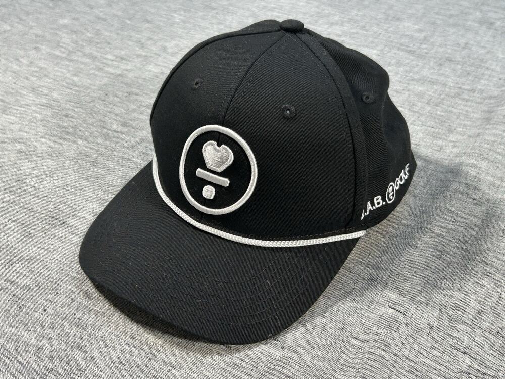 L.A.B. Golf Hat Cap Adult Black Snapback Adjustable Life Angle Balance Cotton